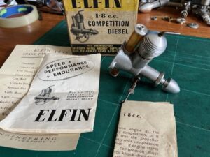 Elfin 1.8cc Free Flight Competition Diesel Model Engine (1948) LNIB